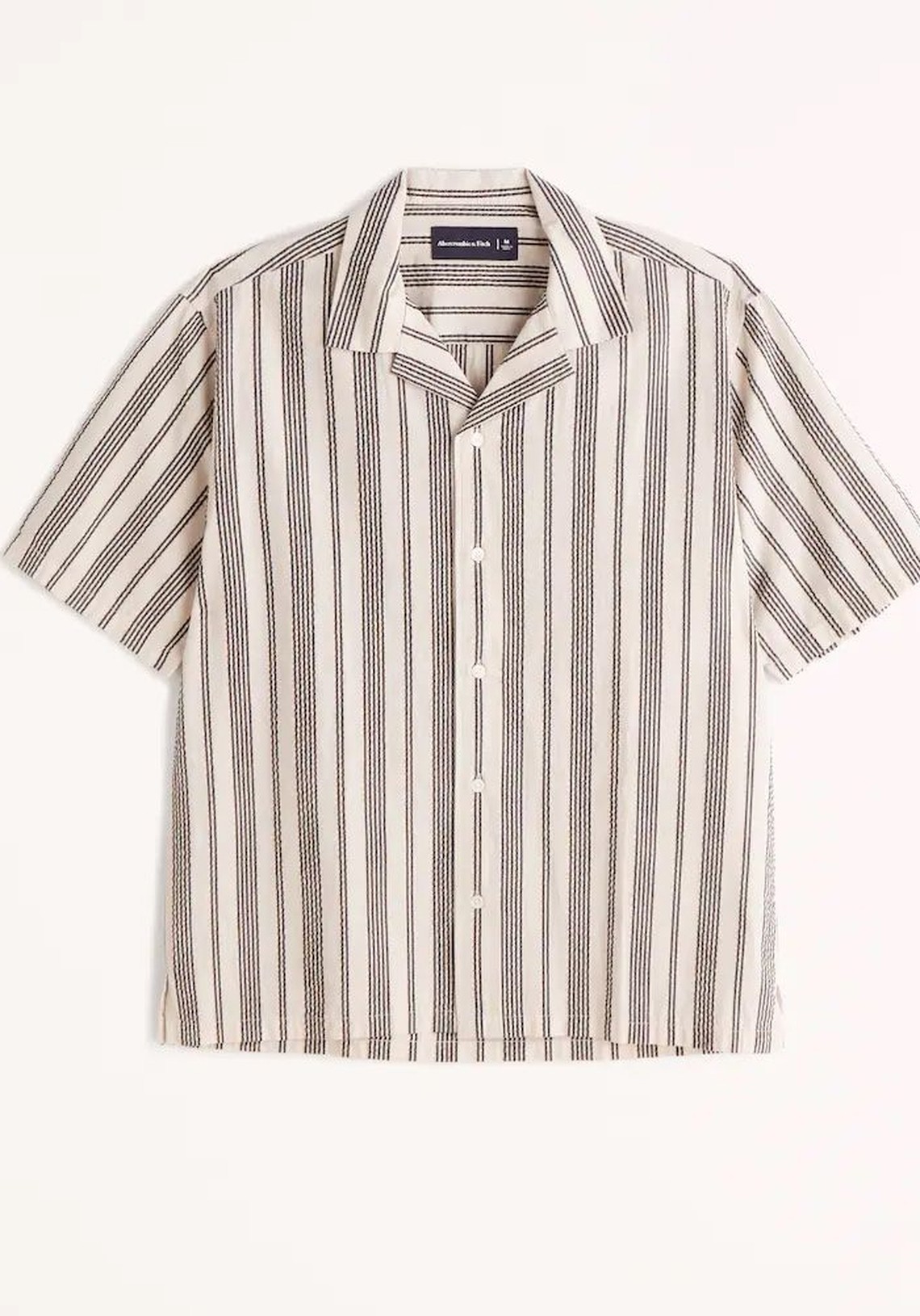 Camp Collar Seersucker Button-Up Shirt