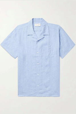 Monaco Camp-Collar Linen Shirt from Derek Rose