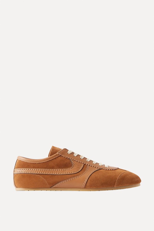 Leather-Trimmed Suede Sneakers from Dries Van Noten
