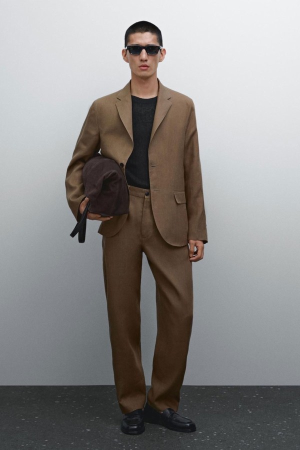 100% Linen Suit Trousers from Massimo Dutti