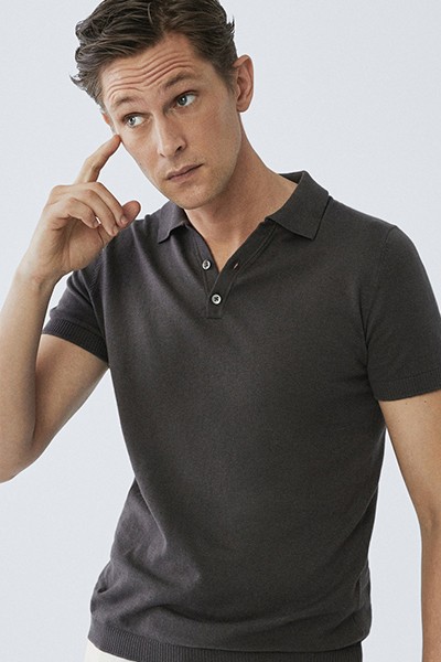 Limited Edition Cotton Linen Polo Sweater from Massimo Dutti