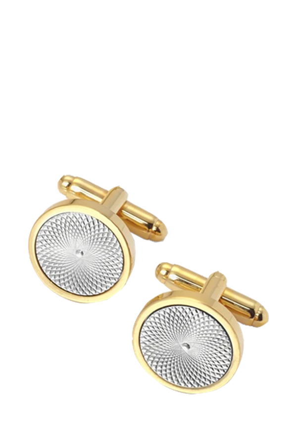 Engraved Centre Round Cufflinks  from Aspinal Of London 