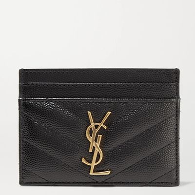 Monogramme Quilted Textured-Leather Cardholder from Saint Laurent
