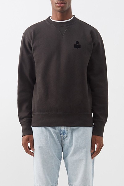 Mike Flocked Logo Cotton Blend Jersey Sweatshirt from Isabel Marant