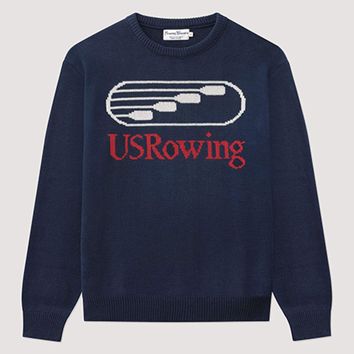 Navy US Rowing Jacquard Sweater from Rowing Blazers