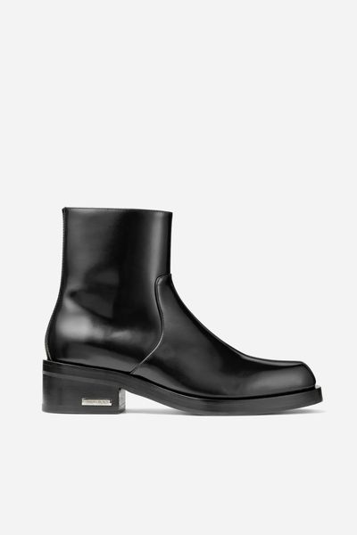 Elias Zip Boot Black Calf Leather Zip Boots