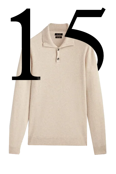 Wool & Cashmere Blend Polo Sweater from Massimo Dutti  