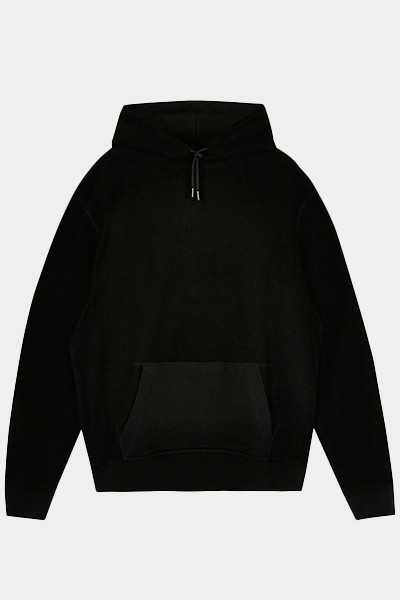 Black Reverse Fabric Pocket Hoodie