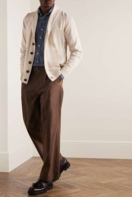 Cullen Slim-Fit Recycled-Cashmere & Merino Wool-Blend Cardigan from John Smedley