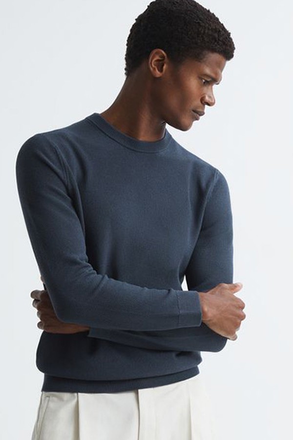 Brookes Stitch Interest Crew Neck Jumper