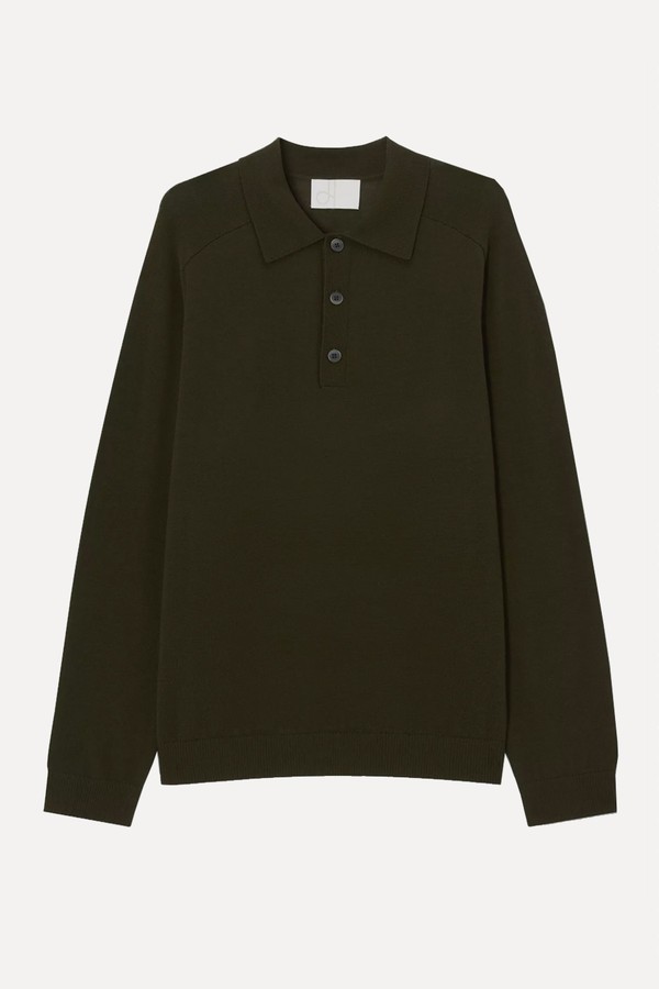 Merino Wool Polo Neck Jumper
