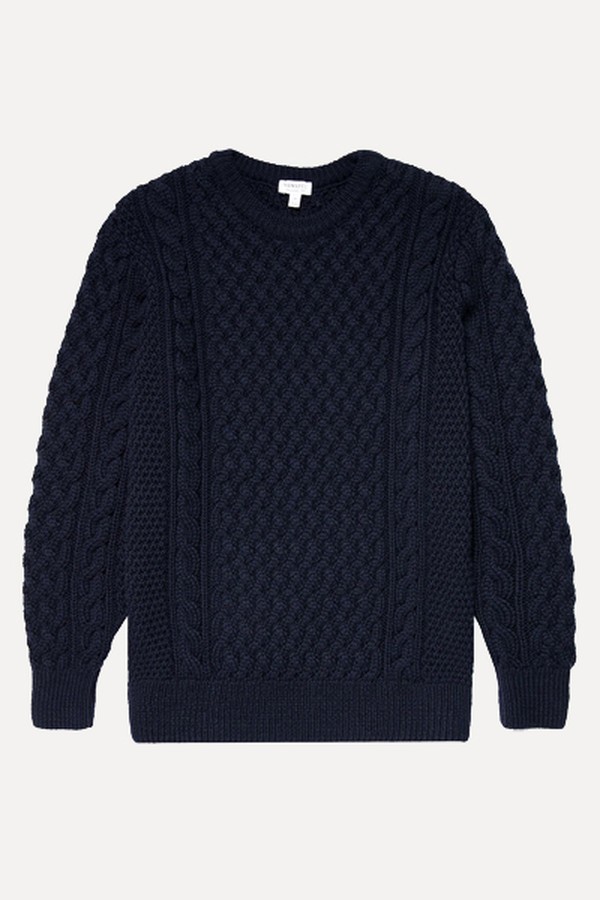 Cable Knit Jumper  from Sunspel