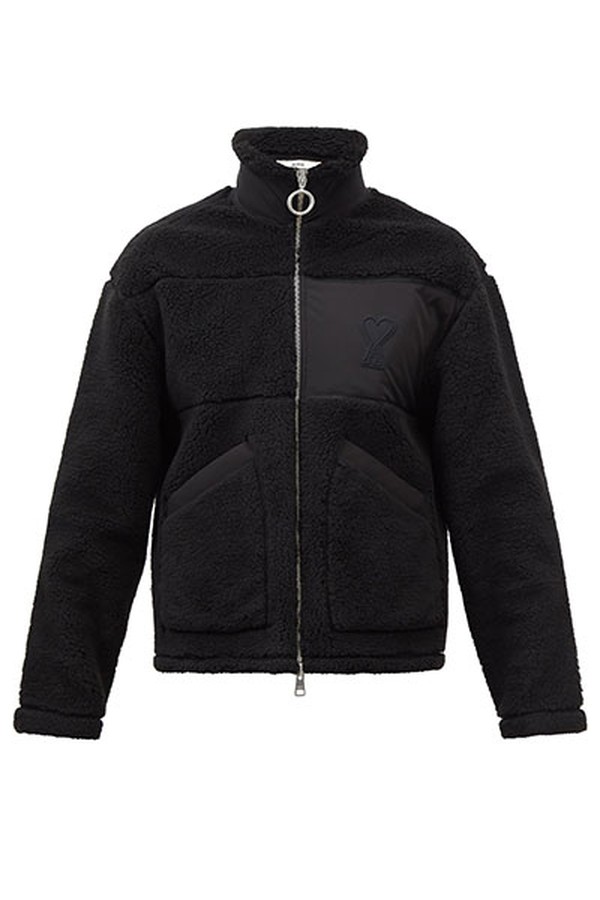 Ami De Cœur Embroidered Zip-Up Fleece Jacket from Ami