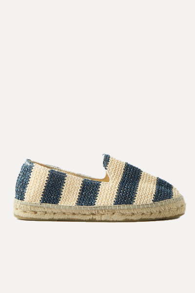 Striped Woven-Linen Espadrilles from Manebí