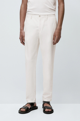 Relaxed Fit Canvas Chino Trousers  from Massimo Dutti