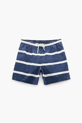 Striped Print Swim Shorts from Zara