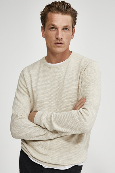 Crew Neck Cotton And Cashmere Sweater