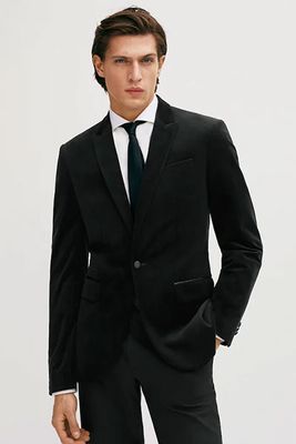 Slim Fit Velvet Suit Blazer