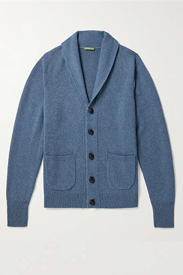 Shawl-Collar Ribbed Wool-Blend Cardigan from Sid Mashburn