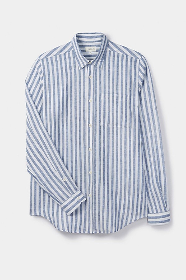 Navy Striped Linen Shirt from Sirplus