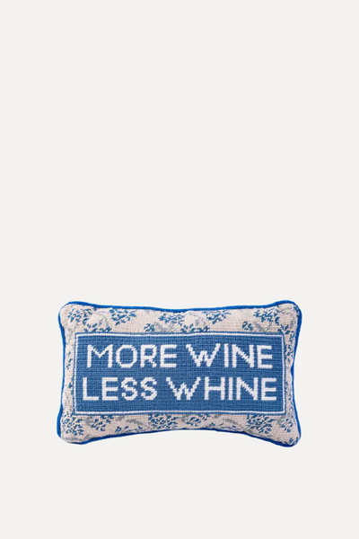 More Wine Less Whine Needlepoint Pillow from Hella Happy Holiday