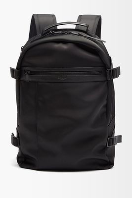 City Trek Leather-Trimmed Nylon Backpack from Saint Laurent