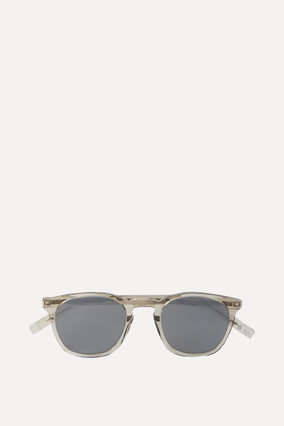 D-Frame Acetate & Silver-Tone Sunglasses  from Saint Laurent Eyewear