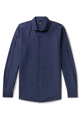 Cotton and Linen-Blend Seersucker Shirt from Ermenegildo Zegna