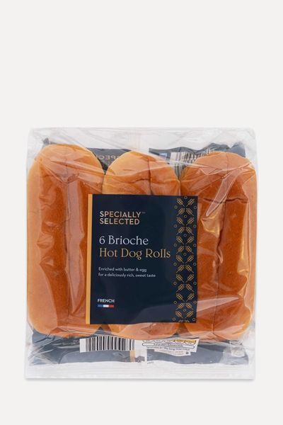 Luxury French 6 Sliced Brioche Hot Dog Rolls from Specially Selected 