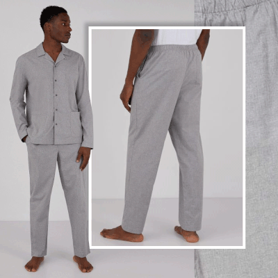 Mens Cotton Pyjama Bottoms In Mid Grey Melange, £80 | Sunspel