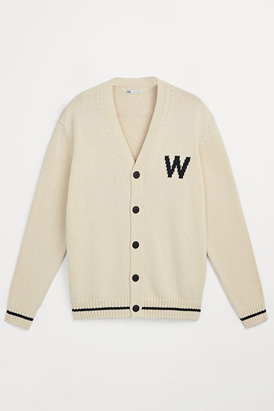 Intarsia Letter Cardigan from Zara