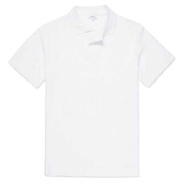 Cotton Towelling Polo Shirt In White
