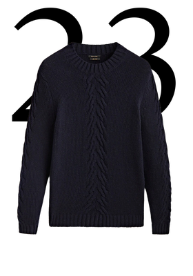 Cable Knit Sweater With A Crew Neck from Massimo Dutti