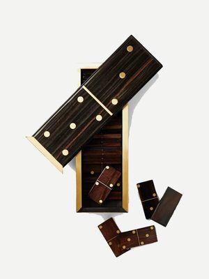 Deco Ebony and Brass Dominoes Set from L'Objet