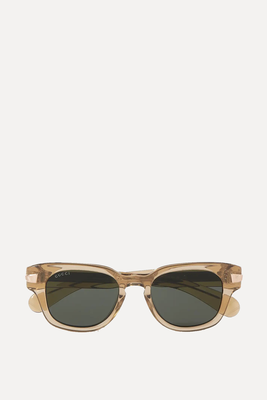 D-Frame Acetate & Gold-Tone Sunglasses from Gucci