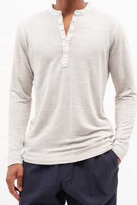 Linen-Jersey Henley Shirt from 120% Lino