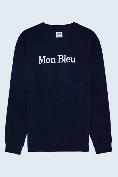 Textured Sweatshirt With Slogan