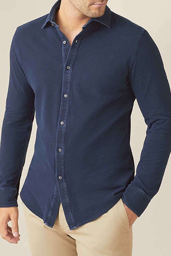 Navy Blue Siena Piqué Shirt