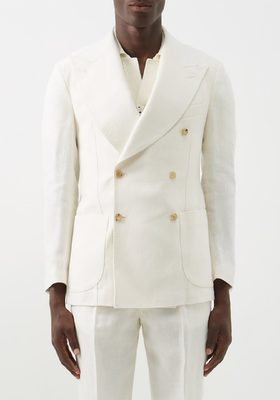 Stefano Double-Breasted Linen Suit Jacket from Giuliva Heritage