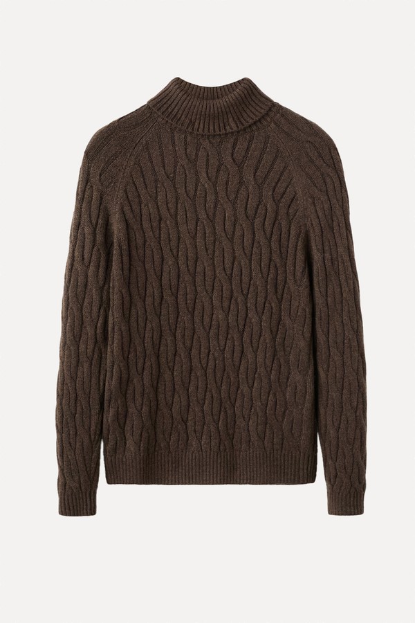 Cable-Knit Turtleneck Sweater from Mango