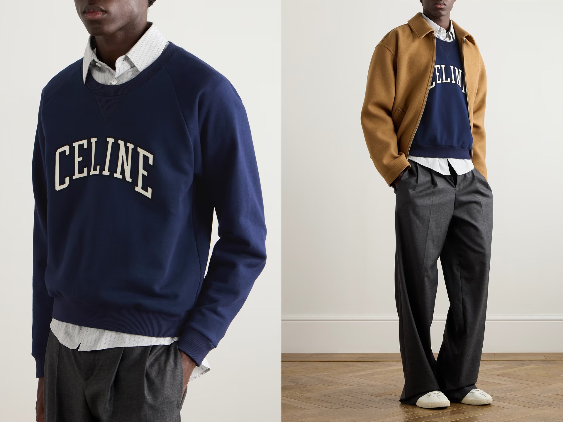 Logo-Appliquéd Cotton-Jersey Sweatshirt from Celine Homme