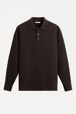 Textured Knit Polo Shirt from Zara
