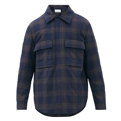 Checked Seersucker Wadded Overshirt from Raey