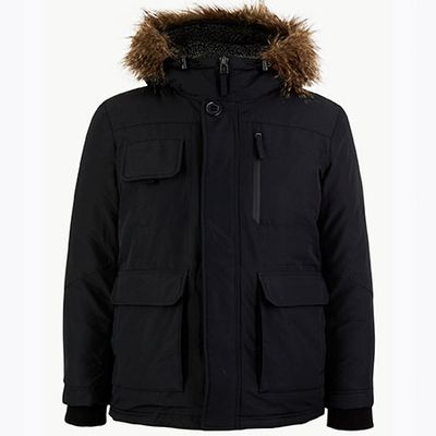 Faux Fur Trim Parka with Thermowarmth