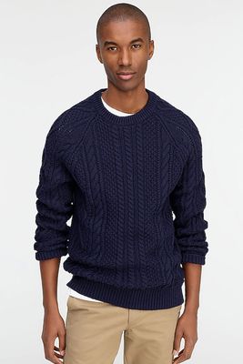 Cable Knit Cotton Sweater from J. Crew