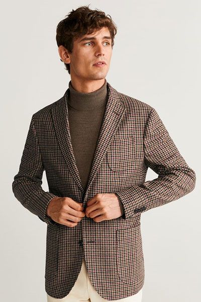 Slim Fit Houndstooth Blazer