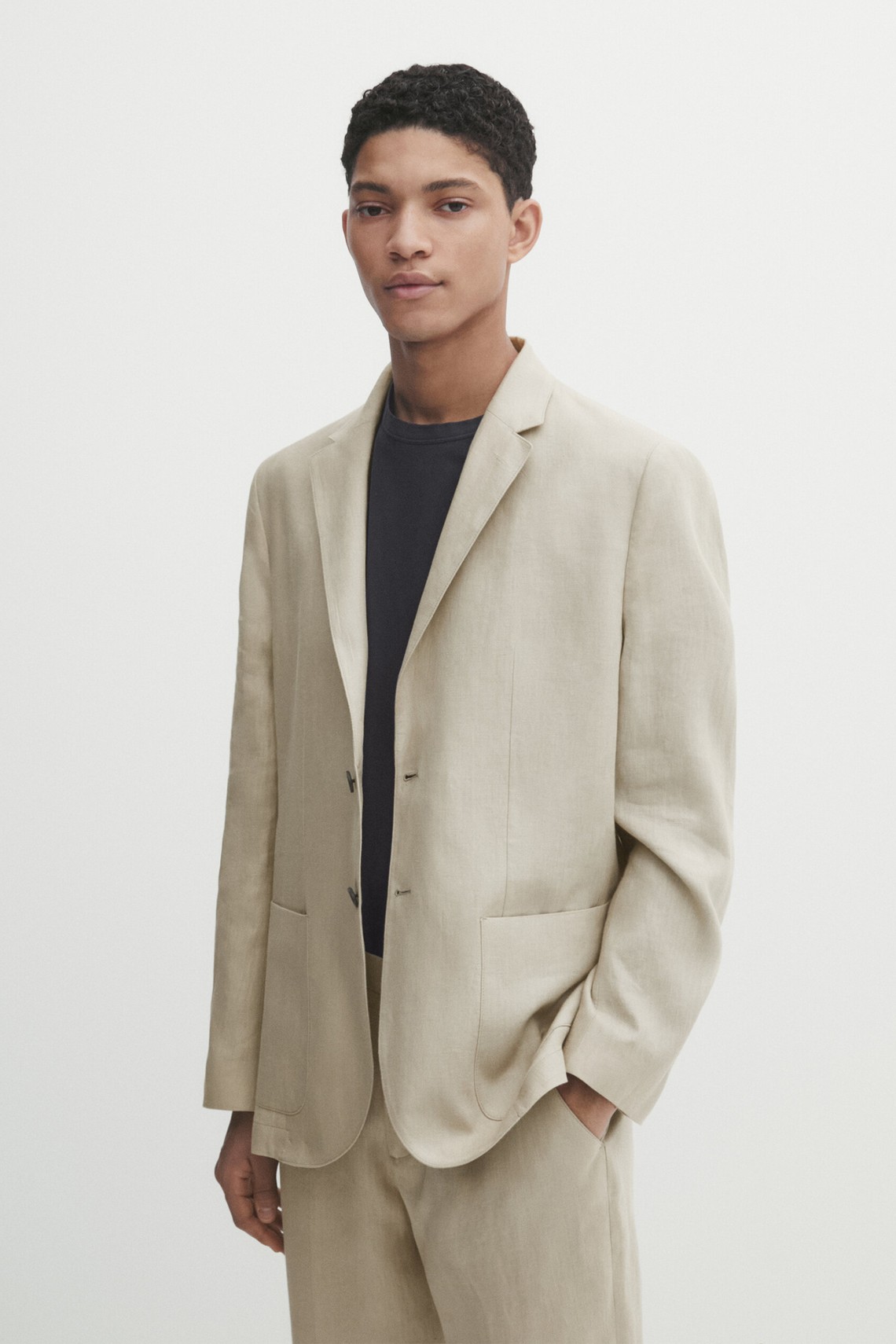 100% Linen Suit Blazer from Massimo Dutti