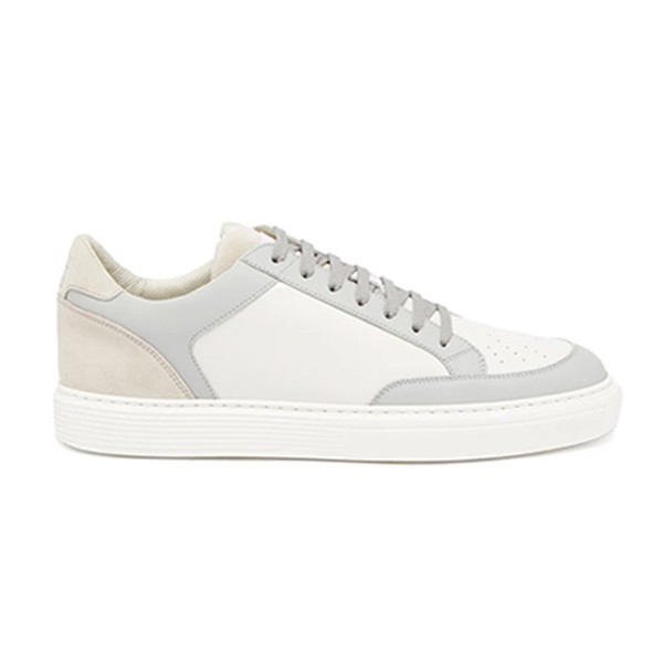 Panelled Leather And Suede Trainers from Brunello Cucinelli