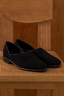 Black Suede House Shoe from Bode