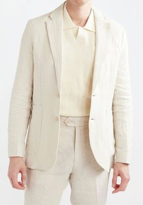 Linen Tailored Blazer Natural